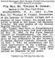 Obituary of Rev. Dr. Thomas Edwin Vassar, 4 July 1918, New York Times