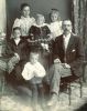 Joseph Fox & Annie (Sackett) Marr with their children, Leonard, Charles (in dress), Elsie, and Sidney (holding basket) (